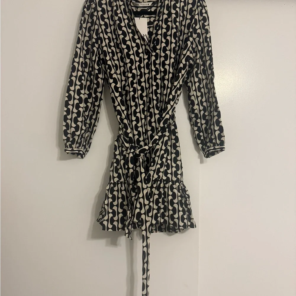 Zara Black and White Wrap Sundress - Picture 2 of 4